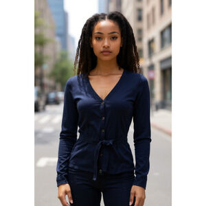 Hollister Black Ribbed Henley Top XS Button A&F Elena Gilbert Bella Y2K Inspire
